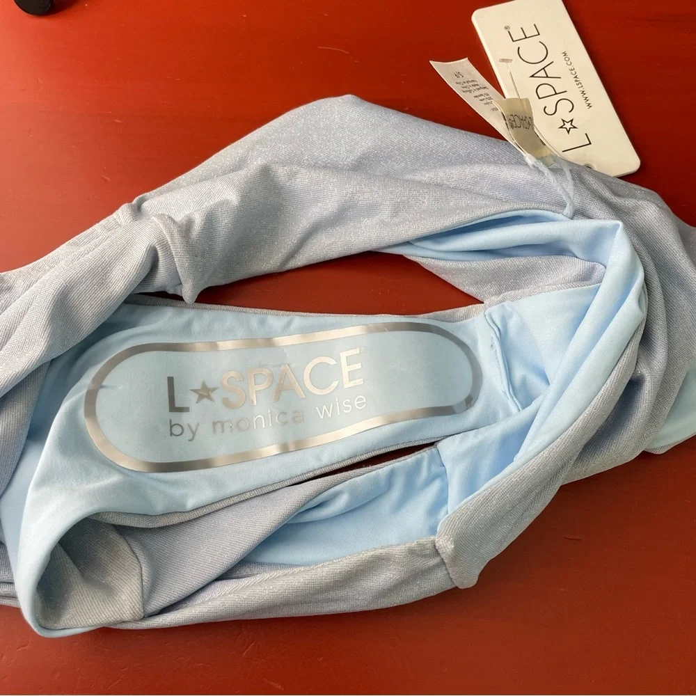 New L*Space Nancy Lee Bitsy Swim Bottoms in Shimmery Light Blue size S